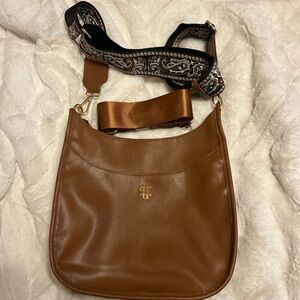 Simply Southern Brown Crossbody Bag with Patterned Strap
